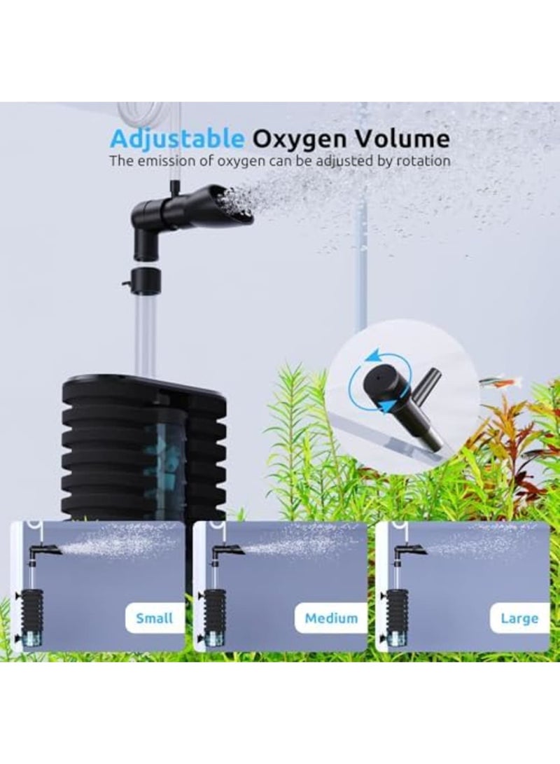 فلتر سرير سائل لأحواض السمك، فلتر إسفنجي بيولوجي صامت 3 في 1، مخرج ماء قابل للتعديل لأحواض سعة 10 إلى 30 جالون، فلتر غاطس متعدد الوظائف لدورة مياه فعالة - Image 4